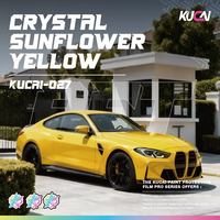 Film de protection de voiture KUCAI PET PVC jaune fluorescent brillant, film vinyle pour carrosserie automobile haute visibilité, couleur de sécurité, 1,52*17M