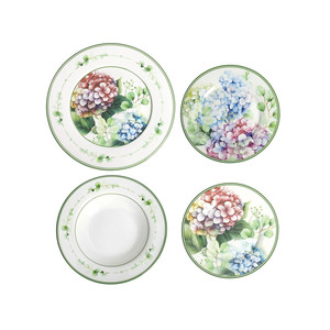 Juego de Vajilla de Porcelana Flora de 18 Piezas con Diseño Floral - Product Image 1