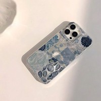 Nouveau Style Bleu Océan Téléphone étui pour iphone 16 Plus 15 17 Pro Max 14 13 12 11 Glacial Motif Antichoc Mobile Couverture Arrière