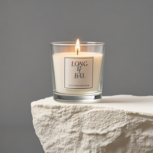 Transparent Candle Cup Unique Blue and Black Glass Candle Jars 8oz 10oz 14oz clear Candle Jars with <b>Lid</b> - Product Image 1