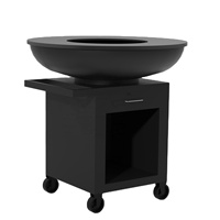 Barbecue rond multifonctionnel 3-en-1 de haute qualité pour Noël et les fêtes, fait main, pour divertissement et divertissement autour du feu