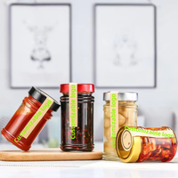 Bocal en verre unique pour cornichons Pâte de bœuf Ketchup Sauce chili Beurre d'arachide Miel Bocaux en verre Emballage alimentaire en verre