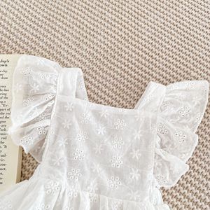 Mùa Hè Trẻ Sơ Sinh Bé Ruffles Tay Áo Ren Bông Romper Headband 2Pcs Trang Phục Quần Áo Bé Gái <span class=keywords><strong>Backless</strong></span> Ăn Mặc - Product Image 3