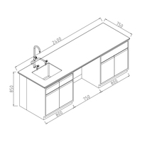 Étagère à réactifs en acier avec cadre en acier et plan de travail en phénolique, table de travail de laboratoire, banc, mobilier commercial pour hôpital, école, bleu contemporain