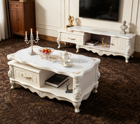 Ensemble de meubles de salon de luxe : meuble TV et table basse, style palais français, meubles décoratifs de villa à la française