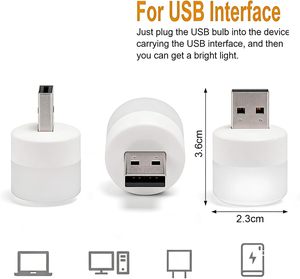 ไฟ LED รูปทรงหลอดไฟขนาดเล็ก ไฟกลางคืนแบบพกพา ใช้กับพาวเวอร์แบงค์ ไฟ USB ขนาดเล็กสำหรับบ้าน ใช้กับแล็ปท็อป ตู้ปลา - Product Image 5