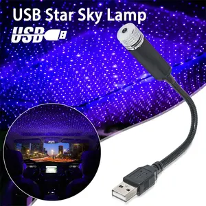 Auto Interieur Dak Led Ster Licht Usb Sfeer Sterrennacht Projector Lamp Mini Led Auto Plafond Licht Project Auto Accessoires