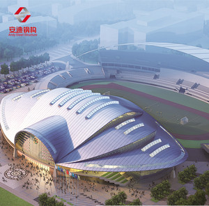 Estructura de Techo de Acero Ligero Tipo Arco Andy SF para <span class=keywords><strong>Estadio</strong></span> de Fútbol, Diseño de Techo para Gradas, Estructura de Techo para Tribunas - Product Image 3