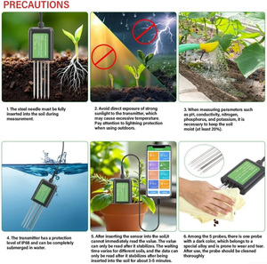 7-इन-1 प्रकार-सी मिट्टी सेंसर तापमान नमी विश्लेषण, कृषि बागवानी और खेती के लिए आईपी68 डिजिटल मीटर - Product Image 2