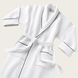 Luxury Cotton Bathrobe Personalized Embroidered Hotel Waffle Bathrobes <strong>Kimono</strong> Spa Bath Robe for Women and <strong>Men</strong> - Product Image 1