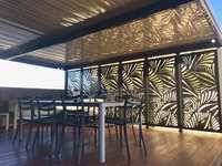 Pergolas en métal avec côtés en verre, montage mural, motorisées, 5 mètres, toit à lames orientables, pergolas bioclimatiques, supports 6x6