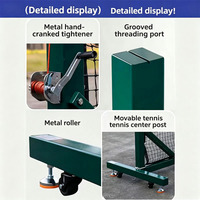 Système de poteaux de filet de tennis portables professionnels avec roues pour l'entraînement en club, support de filet de tennis en acier robuste