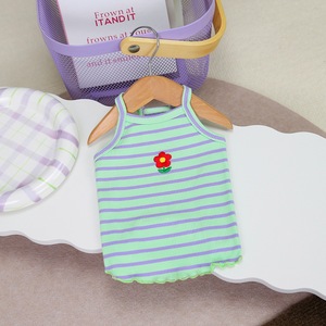 Yaz Hafif Sevimli Stil Yelek Evcil Hayvan Giyim Kediler Köpekler için Küçük Irklar Bichon Pomeranian Teddy Üç Renkli Çizgili - Product Image 4