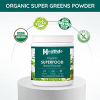 Poudre de super-aliments biologiques OEM, mélange de spiruline, chlorelle, herbe de blé, chou frisé, super-aliments verts