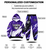 Ensemble de survêtement personnalisé pour équipe, sweat-shirt de sport personnalisé avec impression de logo, nom et numéro pour club et équipe