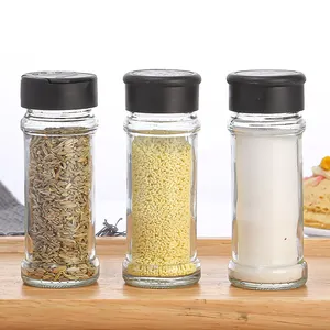 120g Glass Spice Jars Container Box Storage Tools Tins Packaging Empty Square Spice Bottles With Shaker Lids