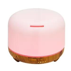 Wholesale 300ml Ultrasonic Humidifier Aroma Diffuser Wood Grain Essential Oil Air Humidifier Scent Diffusor With Colorful Light