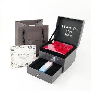 <span class=keywords><strong>Caja</strong></span> de regalo de rosas de joyería, decoración de flores artificiales, collar de lujo, pendientes, <span class=keywords><strong>caja</strong></span> de anillo para ceremonia, propuesta de aniversario de boda, esposa - Product Image 1