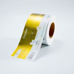 Autocollants d'emballage de produits en vinyle imperméable, dorés et givrés, sur mesure, impression en gros, rouleaux d'autocollants d'emballage - Product Image 3