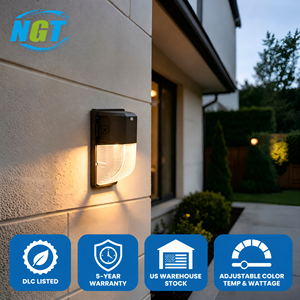 Mini applique murale LED carrée extérieure 3600LM 120~277V 30/25/18W 3CCT réglable avec cellule photoélectrique et lentille PC pour driver - Product Image 1