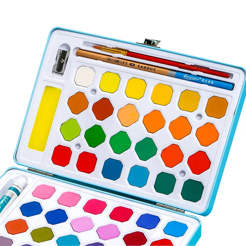 China factory portable water color for kids soluble coloring pigments water color paints set