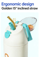 Gobelet isotherme personnalisé en acier inoxydable 304 avec couvercle à bec verseur et paille, tasse de sport isolée sous vide