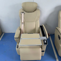 Table d'appoint pliante personnalisée pour un travail sans effort. Siège VIP avec charge sans fil, cuir personnalisé pour Mercedes Sprinter V-Class