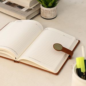 Custom Logo A3 Size Journal A5 Button 100 <b>Sheets</b> Simple Hardcover <b>Leather</b> PU Thermal for Business Meetings Personal Note Taking - Product Image 5