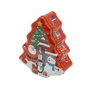 <strong>Christmas</strong> <strong>Tree</strong> Shaped Tin <strong>Box</strong> Santa Claus Metal Cookie Container Holiday Gift Packaging for Candy Biscuits <strong>Storage</strong> - Product Image 5