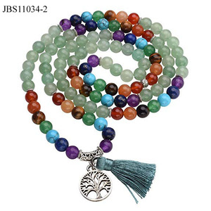 8mm gemma 7 Chakra Mala perle di preghiera bracciale e collana 108 meditazione multistrato <span class=keywords><strong>albero</strong></span> <span class=keywords><strong>della</strong></span> <span class=keywords><strong>vita</strong></span> braccialetto di fascino nappa - Product Image 5