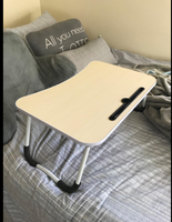 Mini Table Pliante Multifonction en Bois avec Tiroir, Grande Table Portable pour Lit ou Ordinateur Portable, Utilisation Chambre, Support Écologique pour Gobelet