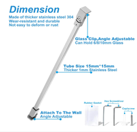 40cm 100cm Barre de support de porte de douche réglable en acier inoxydable 304