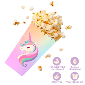 Xieli Iridescent Design <span class=keywords><strong>Licorne</strong></span> Motif Imprimé Papier Popcorn Box pour la Décoration de Fête de <span class=keywords><strong>Licorne</strong></span> - Product Image 4