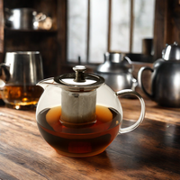 High Quality Pyrex Heat-resistant Glass Teapot With 304SS Infuser