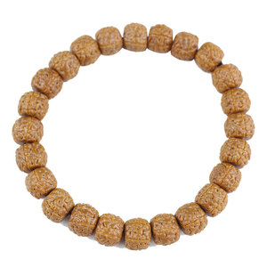 Bracelet en graines de Bodhi Vajra indonésien, 24 perles, motif floral, simple brin, unisexe, bijoux religieux, bracelet de collection - Product Image 4