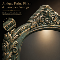 Miroir vintage vert bronze pour la décoration d'entrée d'hôtel ou de boutique, miroir mural ou sur table avec cadre en bois, couleur personnalisée