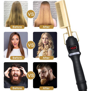 Peigne électrique en cuivre à double usage Fer à friser pour salon et voyage Fer à friser pour usage domestique Cheveux humides et secs Caractéristique Peigne à friser en gros - Product Image 6