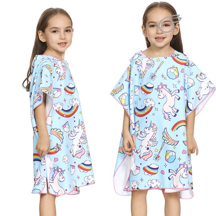 24m blue star unicorn bathrobe