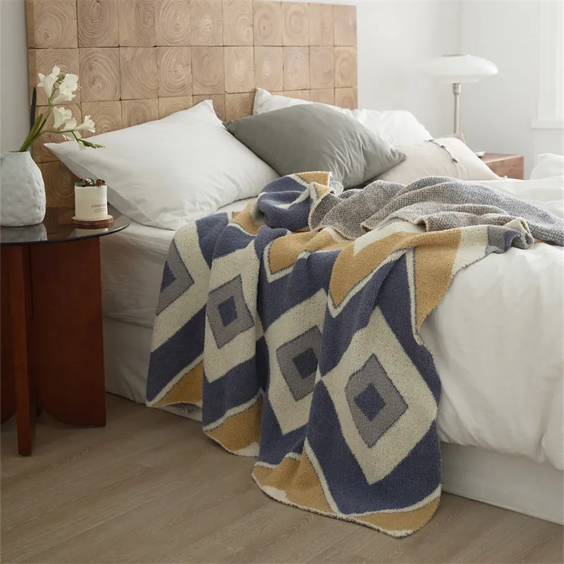 Couverture moelleuse décorative chaude d'hiver pour canapé, canapé, lit, couverture pour chambres d'hôtel, Style nordique, offre spéciale Lyg