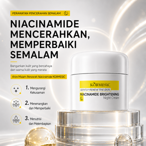 KORMESIC Crema Facial con Niacinamida 10g Certificada por Bpom, Crema de Noche Iluminadora para Todo Tipo de Piel, Blanqueadora e Hidratante - Product Image 1