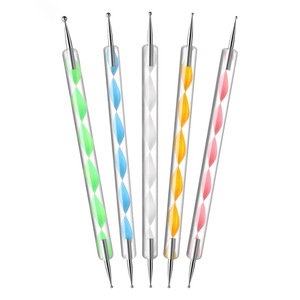 Stylo de pose de strass double tête en acrylique transparent, lot de 5, pour nail art, outil de manucure professionnel et DIY, vente en gros usine - Product Image 1
