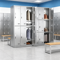 Casier de rangement en acier inoxydable antirouille, armoire métallique robuste à 3 ou 4 portes pour personnel, idéal pour usine et école
