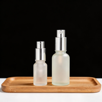 Flacons pulvérisateurs en verre givré de qualité supérieure avec pompe argentée, étanches, pour les toners et brumes faciales.