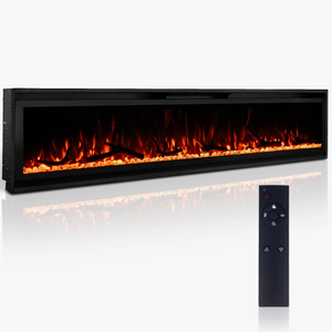 Chimenea Eléctrica Ultrafina Empotrada o de Pared, Chimenea Lineal con Llama LED para Hoteles y Proyectos Comerciales - Product Image 1