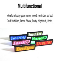 Insignias Empresariales con Letras LED, Letrero con Mensaje Móvil Programable, Etiquetas Magnéticas LED para Guías