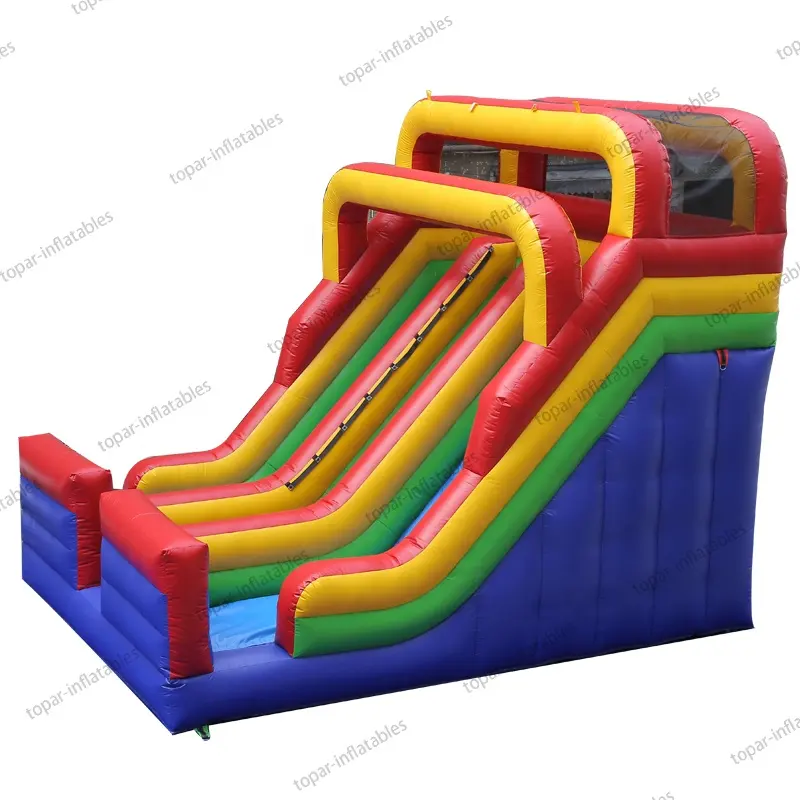New Commercial Grade Family Use Water Game Used Dual Lane Double Slide Inflatable For Kids