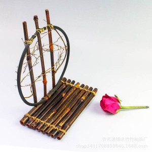 Bamboo Flower Stand Circular Display <b>Home</b> Decor Zen Art Teahouse Gift Valentine'S Day Standing Type - Product Image 4
