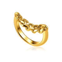 Bague Hip-Hop en laiton plaqué or 18 carats, chaîne cubaine minimaliste, bande unie, bijou unisexe tendance et décoratif