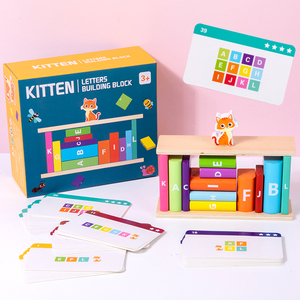 Customized Children Montessori Colorful Wooden DIY Model Building Blocks Cognitive Early Educational Toys for Kids Boys Girls - Product Image 1