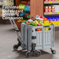 Chariot de courses pliable multifonctionnel léger et portable Cedar Space pour la maison, le camping et les marchés mobiles